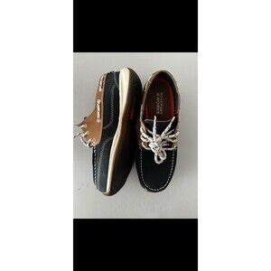 Rockport Works Boat Shoes Women's Black Tan Leather Size 9M Slip Resistant